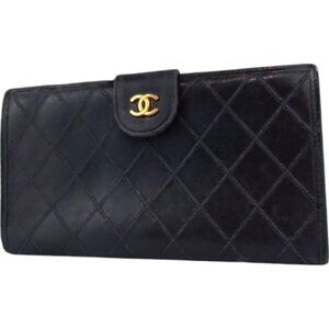 041206BB (S2) Chanel Wallet Long Black Leather